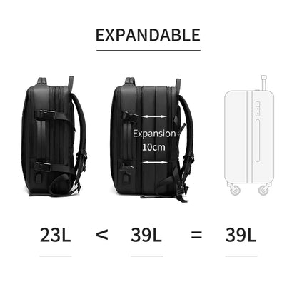 Travel Backpack For Men  Expand 39L Business 17 Inch Laptop Backpack Backpack USB Charging Waterproof hiking outdoor Backpack