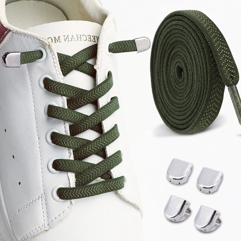 New Elastic Laces Sneakers Tennis Lock Shoelaces Without Ties No Tie Shoelaces Unisex Kids Adult Flat Shoelace Shoe Accessories