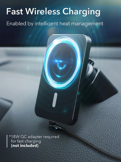 Magnetic Wireless Car Charger Mount Adsorbable Phone For iPhone 15 14 13 Pro Max adsorption 15W Fast Charging Alloy Frame Holder