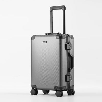 Carry-On Luggage - Premium Aluminum-Magnesium Alloy Trolley Suitcase, New Design, Carbon Fiber Reinforced, TSA-Approved Lock