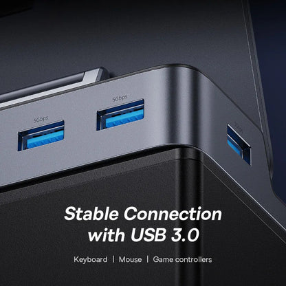 Baseus USB C Docking Station for Steam Deck Nintend Switch 6-in-1 Type C to 4K@60Hz HDMI-compatible Gigabit Ethernet USB 3.0 Hub