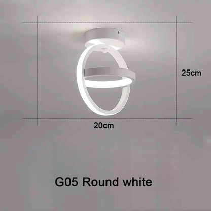Modern LED Ceiling Light 2 Rings Creative Design Ceiling Lamp Indoor Lighting Fixtures Hallway Balcony Aisle Office Light