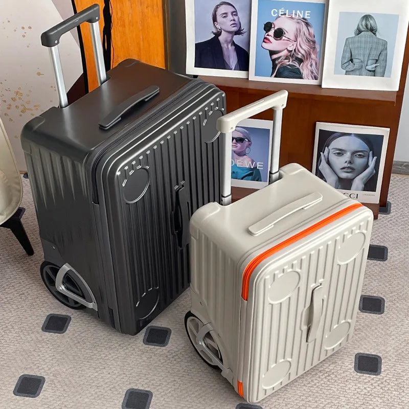 Carry on Luggage Side-opening Suitcase Travel Suitcase Super Large Wheels 20-inch Carry-on Suitcase شنط سفر كبيرة بعجلات