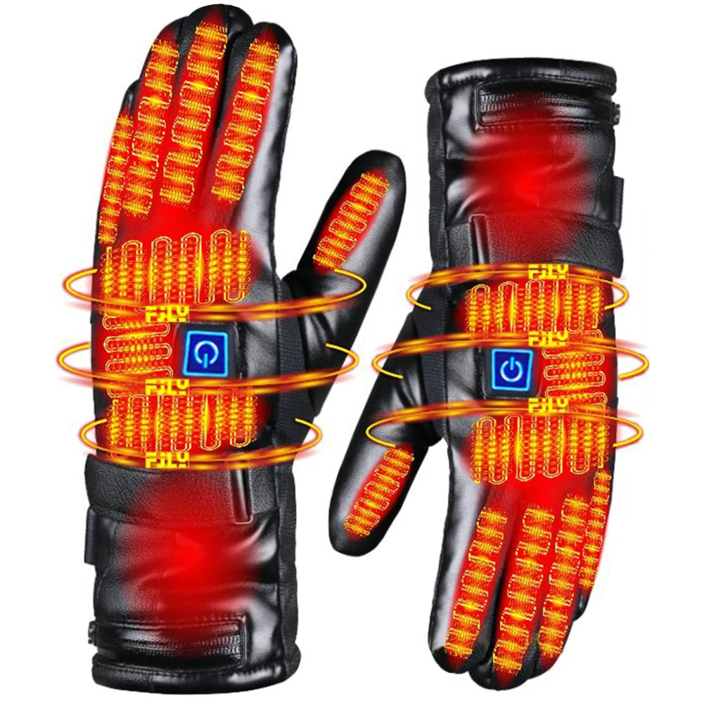 Winter Heating Gloves Electric Heated Gloves for Skiing Snowboarding Fishing Riding Waterproof Thermal Heat Gloves (No Battery)