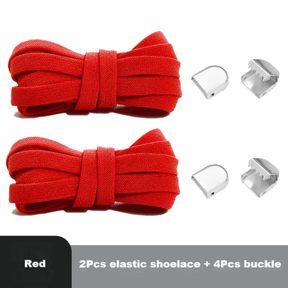 8MM Flat Elastic No Tie Shoelaces Quick Lazy Shoe Laces for Men Women Kids Sneaker Accessories