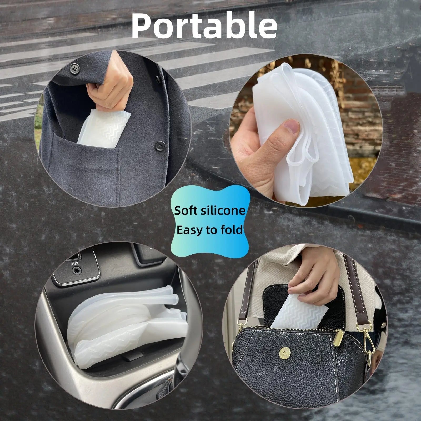Waterproof Shoe Covers Silicone Anti-Slip Rain Boots Unisex Sneakers Protector for Outdoor Rainy Day Protectors Shoes Cover