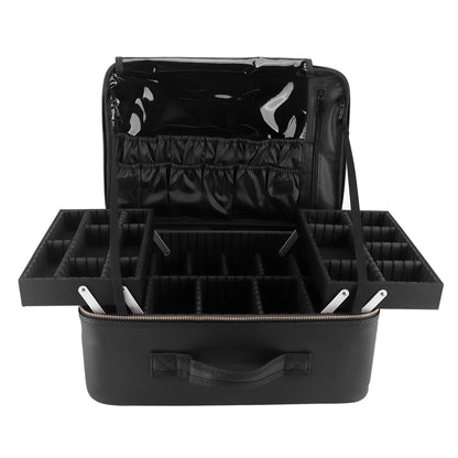 Women Travel Cosmetic Case Organizer Box Brush Holder Makeup Artist Storage Box Makeup Case Makeup Bag Professional Train Case