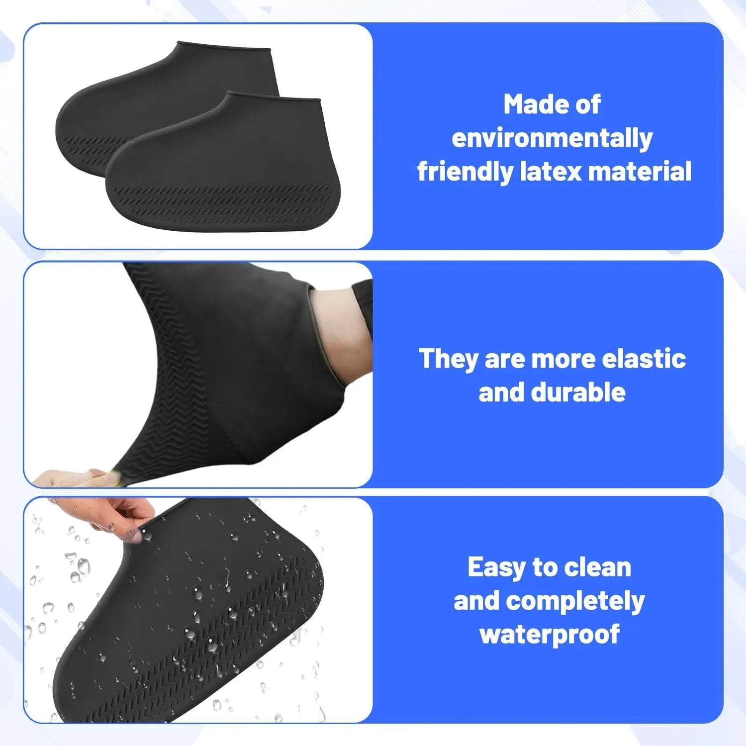 Waterproof Shoe Covers Silicone Anti-Slip Rain Boots Unisex Sneakers Protector for Outdoor Rainy Day Protectors Shoes Cover