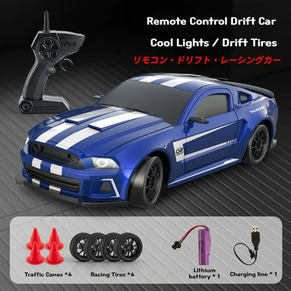 1/24 RC Drift Car 2.4G 4WD Remote Control, 20KM/H High Speed Racing Car with LED Lights,ESP,Ideal toy gift for Kids Boys