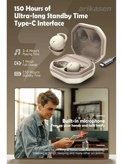 Sleeping Earbuds Bluetooth Mini invisible Small Bluetooth Eraphones Mini Comfortable Noise Blocking for Side Sleeping Home Work
