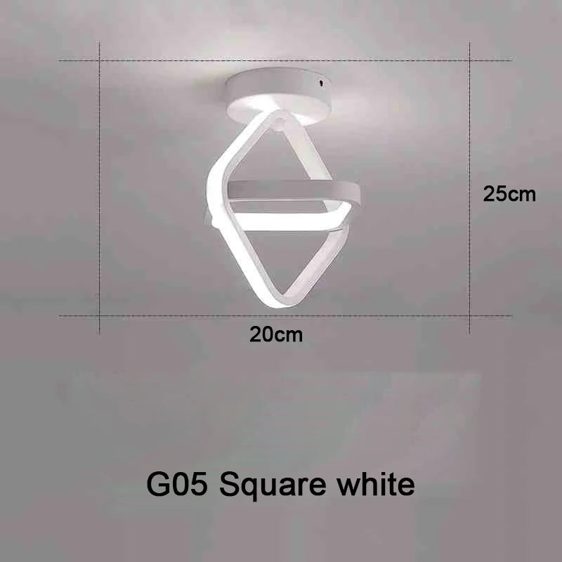 Modern LED Ceiling Light 2 Rings Creative Design Ceiling Lamp Indoor Lighting Fixtures Hallway Balcony Aisle Office Light