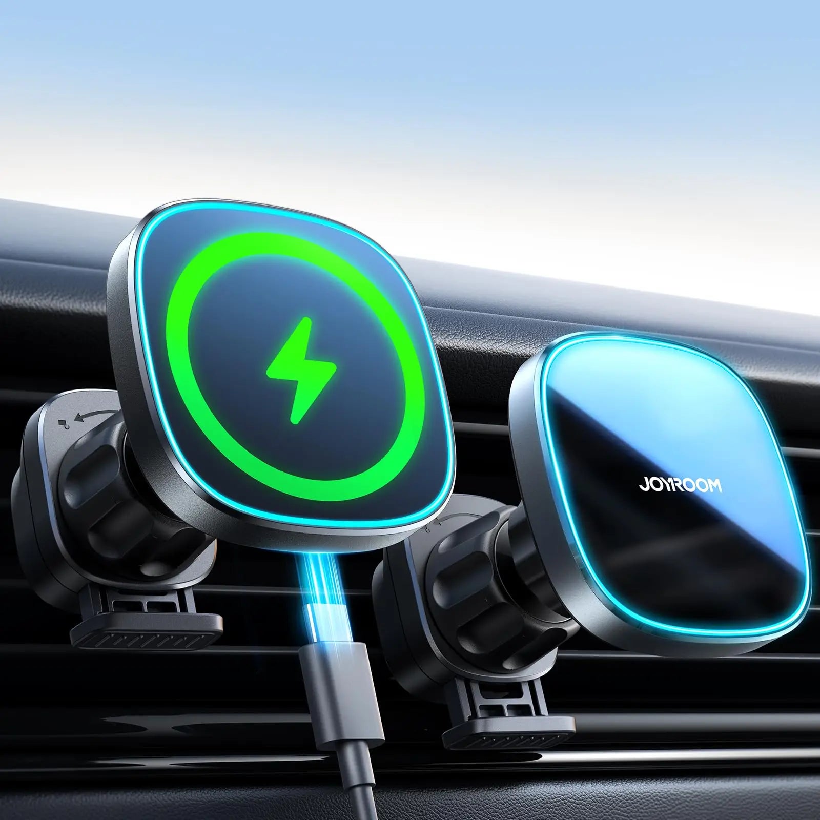 Magnetic Wireless Car Charger, Magnetic  Car Mount Charger, Air Vent 15W Fast Wireless Charging Car Phone Holder Bracket