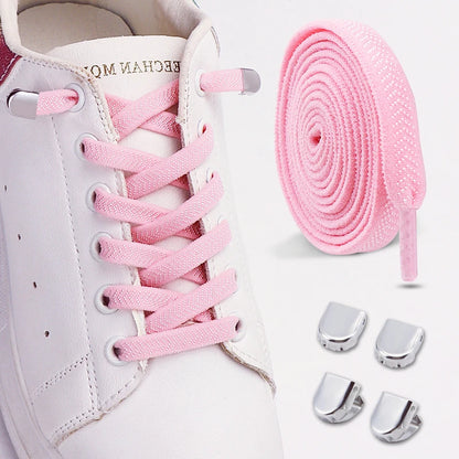 New Elastic Laces Sneakers Tennis Lock Shoelaces Without Ties No Tie Shoelaces Unisex Kids Adult Flat Shoelace Shoe Accessories