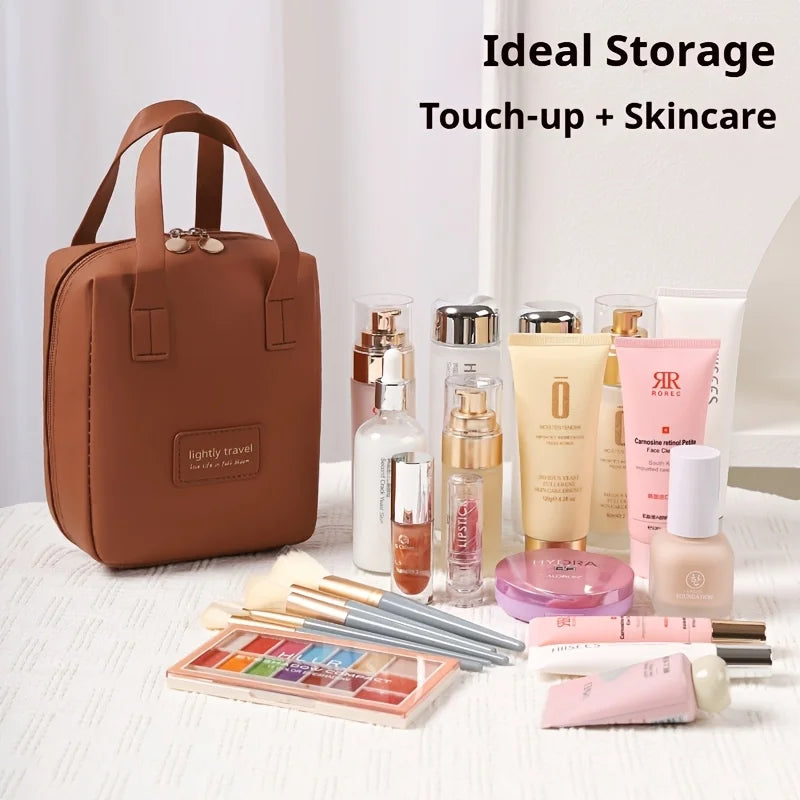 Portable Travel Makeup Bag with Large Capacity High-End Cosmetic Organizer Stylish Toiletry Storage Bag for Cosmetics