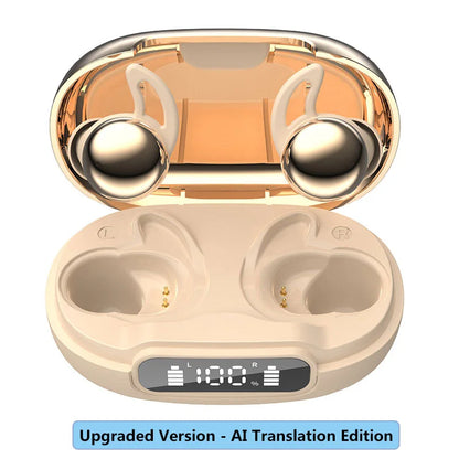 Sleep Bluetooth Earbuds ANC Noise Cancelling with Translation In-Ear Headphones Portable Charging LED Display for Travel Work