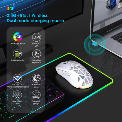 Wireless Gaming Mouse for Laptop, Ergonomic BT Mouse with Tri-Mode USB C Rechargeable Silent Mice for PC Computer Desktop