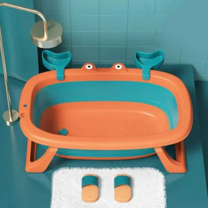 Foldable Baby Bathtub Portable Convenient Bathing Storage Shower Basin Can Sit Lie Down for Baby Newborn Infant Bathing Daily