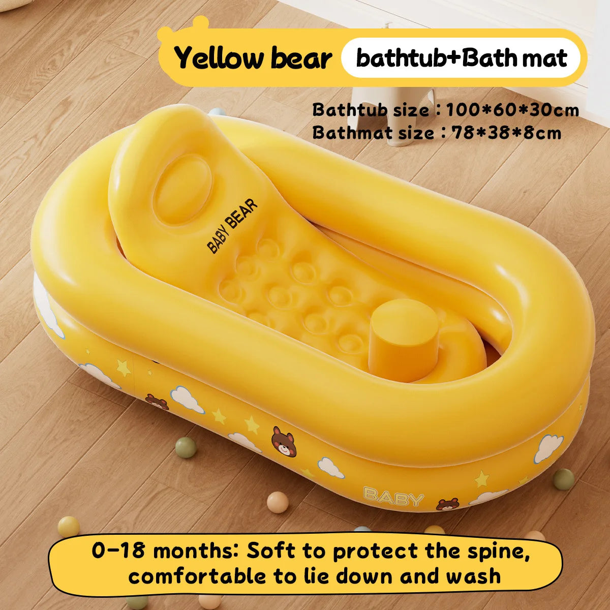 Inflatable Foldable Baby Bathtub Household Portable Shower Tub Newborn Infant Kids Bath Tub Sit And Lie Design Home Travel Use