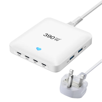 GaN Desktop Charger for Phones, Tablets and More, All-New, 4C2A, Multi-Port Charging, Fast Charge, 390W