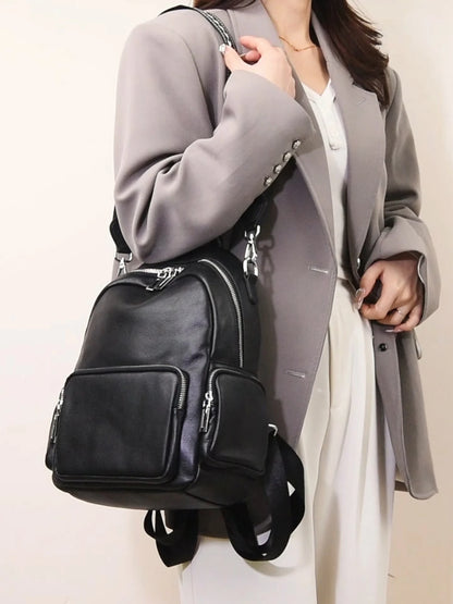 Travel backpack, double-shoulder bag, fashionable travel schoolbag, women&