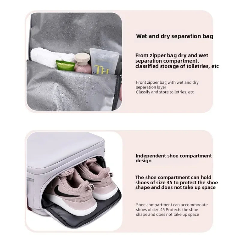Travel Double-shoulder Backpack. Large Capacity and Multifunctional. Suitable for Ladies and Male Students. Travel Bag