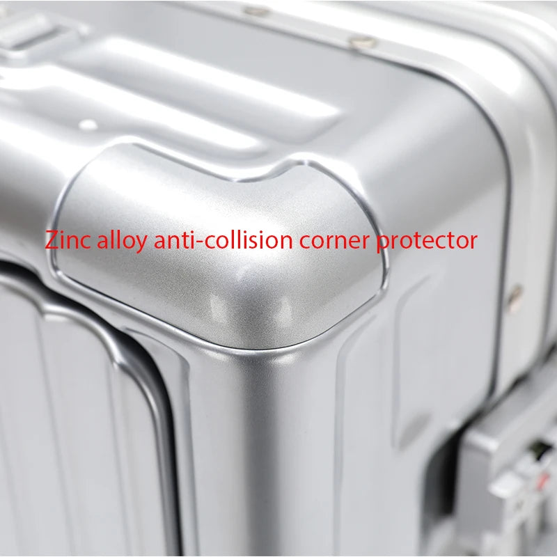 1-Piece Set 20inch Function Computer Aluminum Frame Trolley Suitcase Carry-On Luggage with Shock-Absorbing Brake, Silent Universal Wheels, Cup Holder Function, Phone Holder Function, USB Charging Function, Suitable for Busine