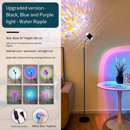 Sunset Light Projection Light Double-Sided LED Floor Light DIY Halo Sunset Light Used in Bars Living Rooms bedrooms Restaurants