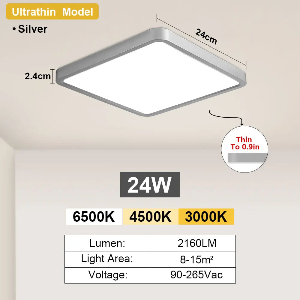 LED Ceiling Light Modern Dimmable Fixture for Bedroom Living Room Kitchen Hallway High Power Ultra Bright Home Decor Lamp Style
