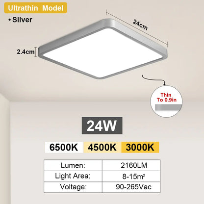 LED Ceiling Light Modern Dimmable Fixture for Bedroom Living Room Kitchen Hallway High Power Ultra Bright Home Decor Lamp Style