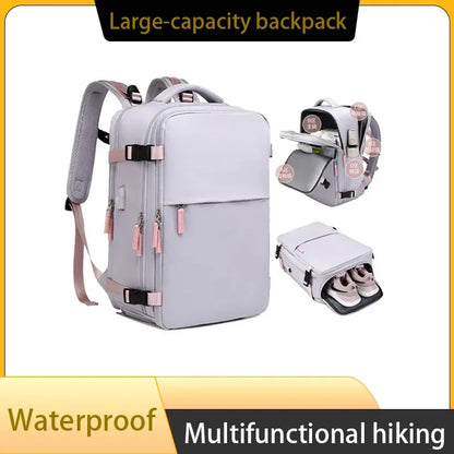 Travel Double-shoulder Backpack. Large Capacity and Multifunctional. Suitable for Ladies and Male Students. Travel Bag