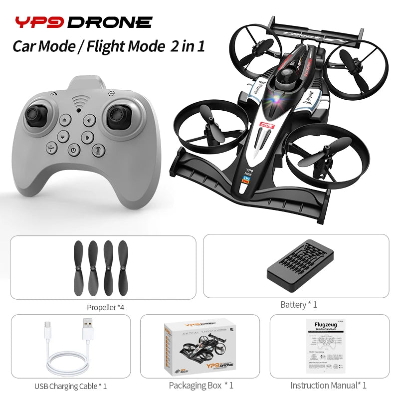 RC Flying Drift Cars Professional Air-Ground 2-in-1 Quadcopter Mini RC Car Electric Racing Deformable Car Toy for Boys Gift