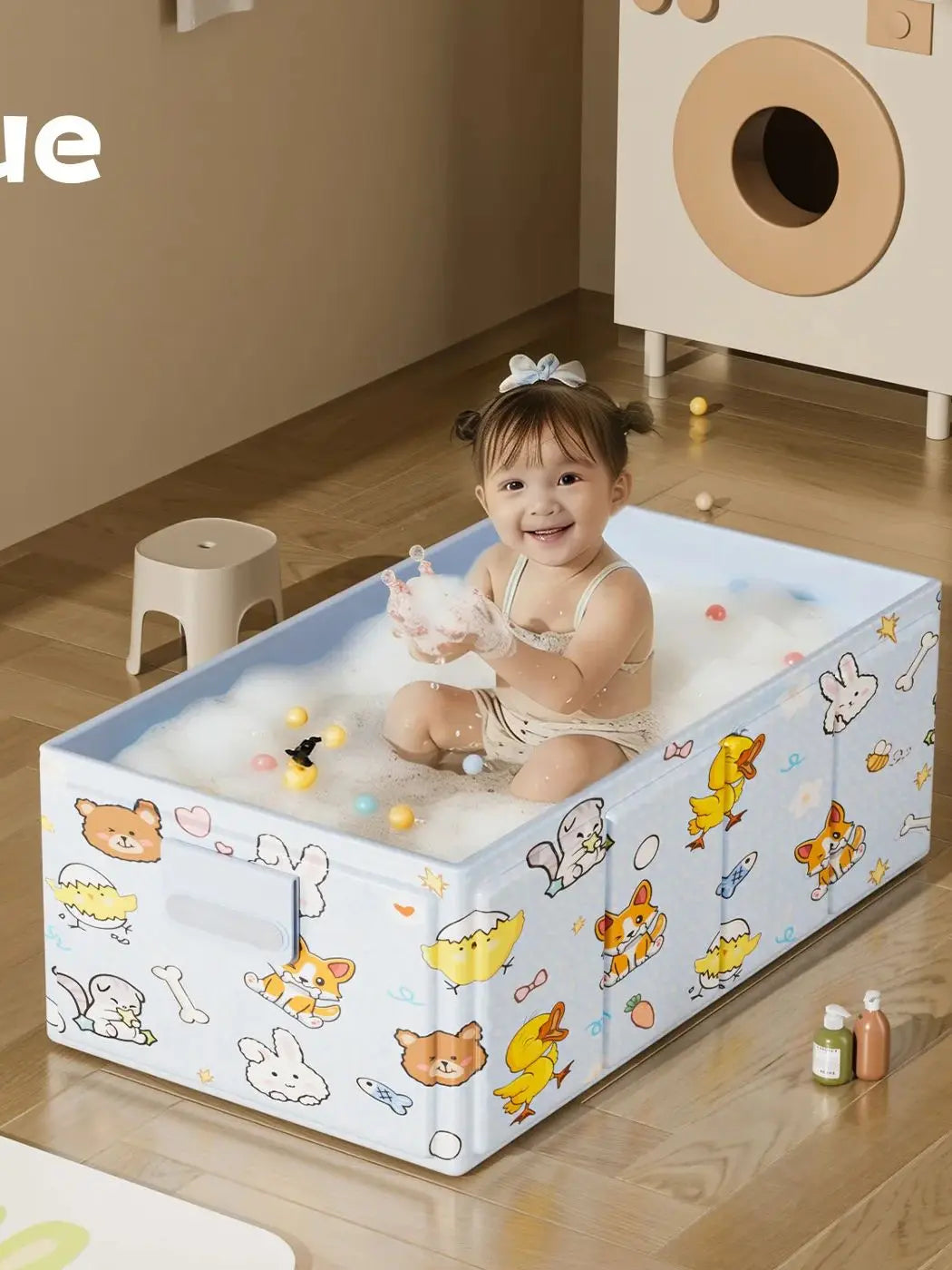 1PC Indoor Foldable Baby Bathtub, Baby Bath Tub, Foldable for Storage, Home Use Baby Swimming Tub, Bath Tub