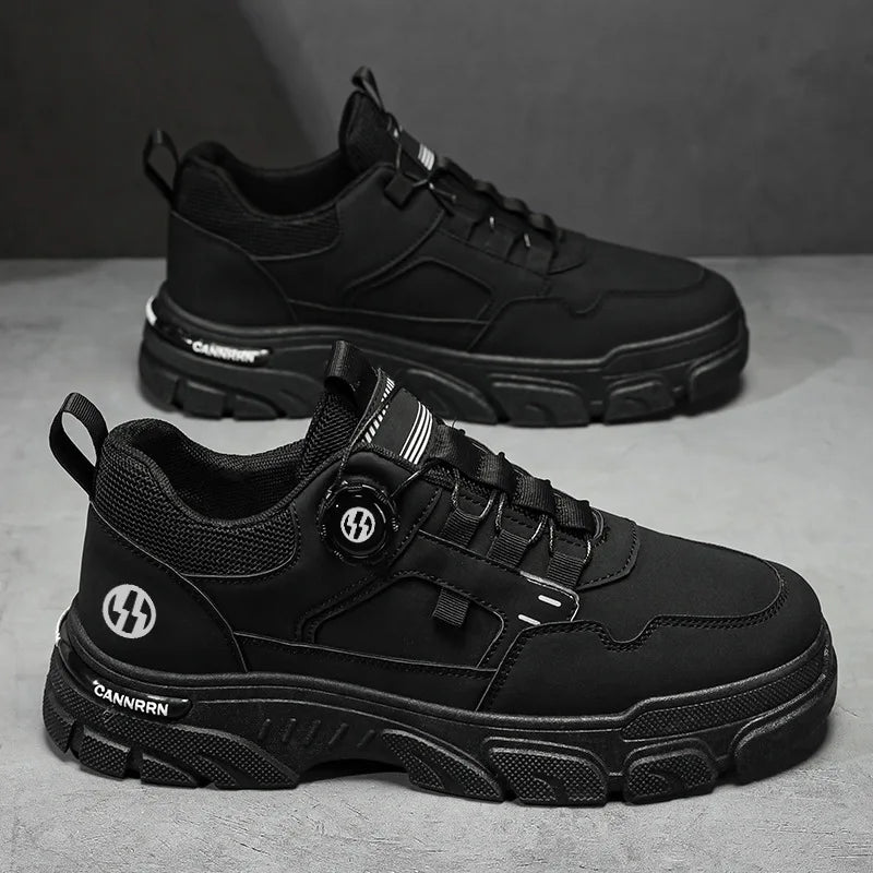 Sneakers Man Spring Trend Hot Sale Comfort Soft Soled Casual Shoes for Fashion Rotating Button Male Work Boots Zapatillas Hombre