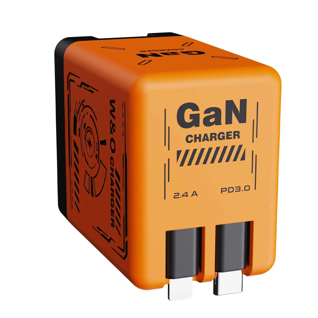 New Portable Multi Functional Folding Adapter Charging Protection GaN 20W PD3.0 Fast Charger With Retractable Type-C Cable