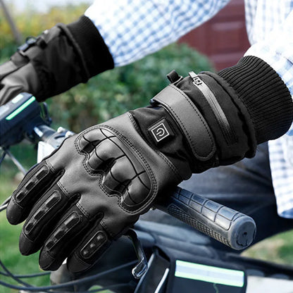 Winter Heated Gloves for Motorcycle Biker Men Women Touchscreen Rechargeable Self Heating Gloves Ski Hiking Hand Warmer