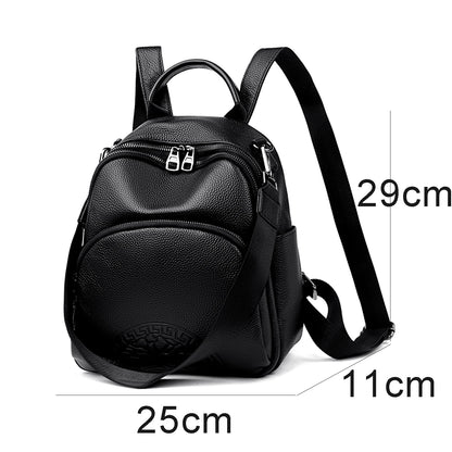 Anti-theft backpack woman original brand bags Full-Grain Leather Elegant understated Minimalist design Urban Fashion backpack