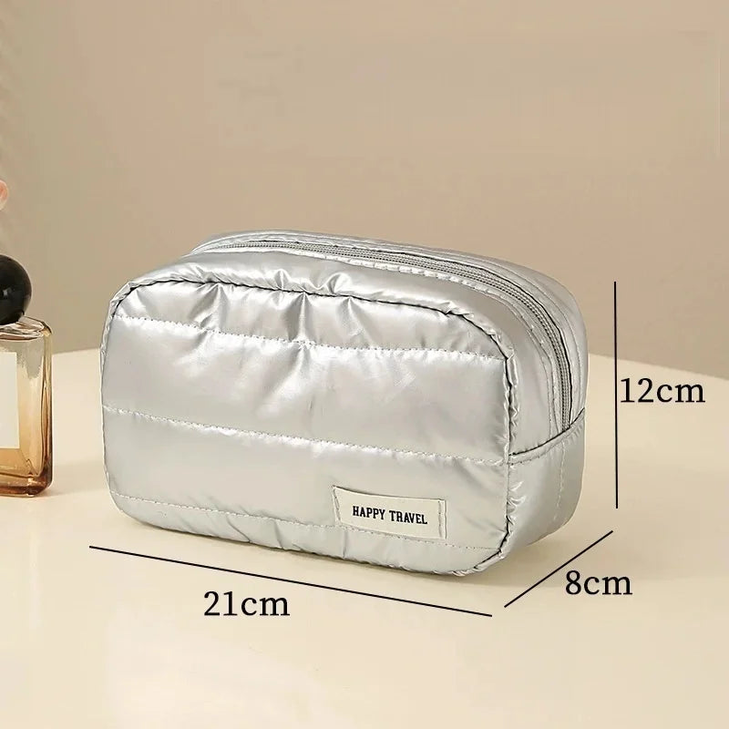 Travel Makeup Bag, Large Capacity Cosmetic Bags for Women, Portable Waterproof Toiletry Bag Makeup Organizer Bag with Handle