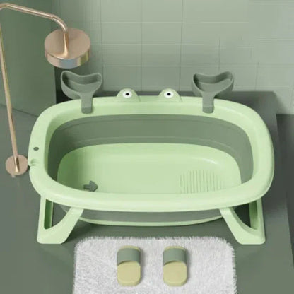 Foldable Baby Bathtub Portable Convenient Bathing Storage Shower Basin Can Sit Lie Down for Baby Newborn Infant Bathing Daily